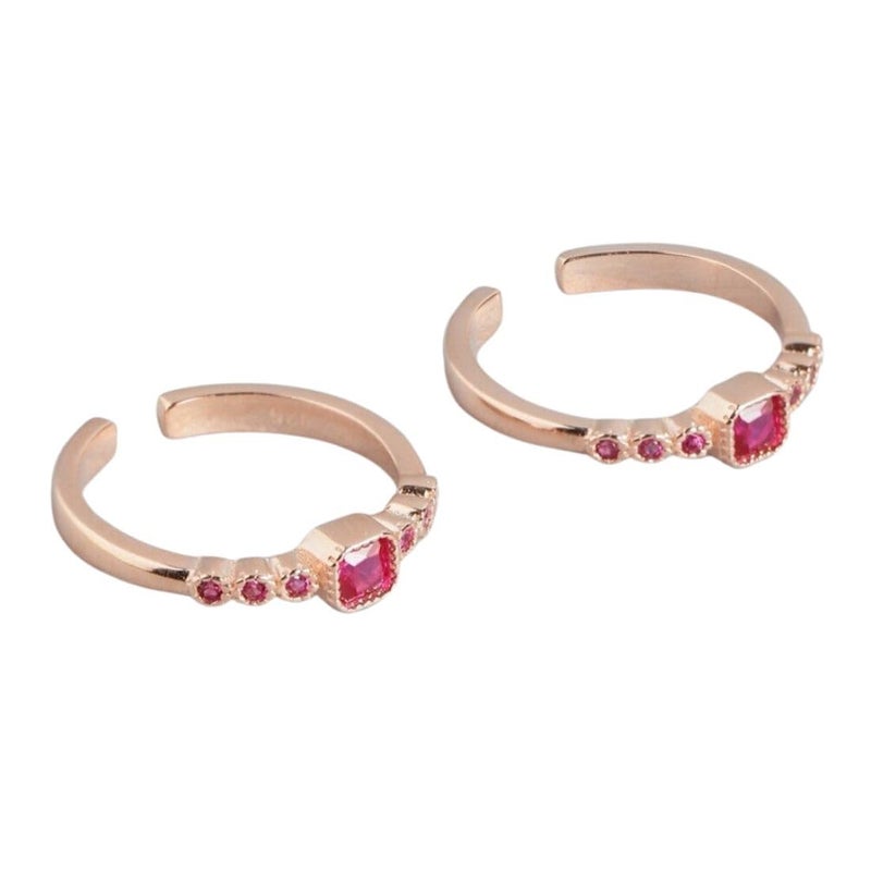 Zavya Studded 925 Pure Silver Toe Ring | Gift for Women | With Authenticity Certificate and 925 Hallmark - Image 1