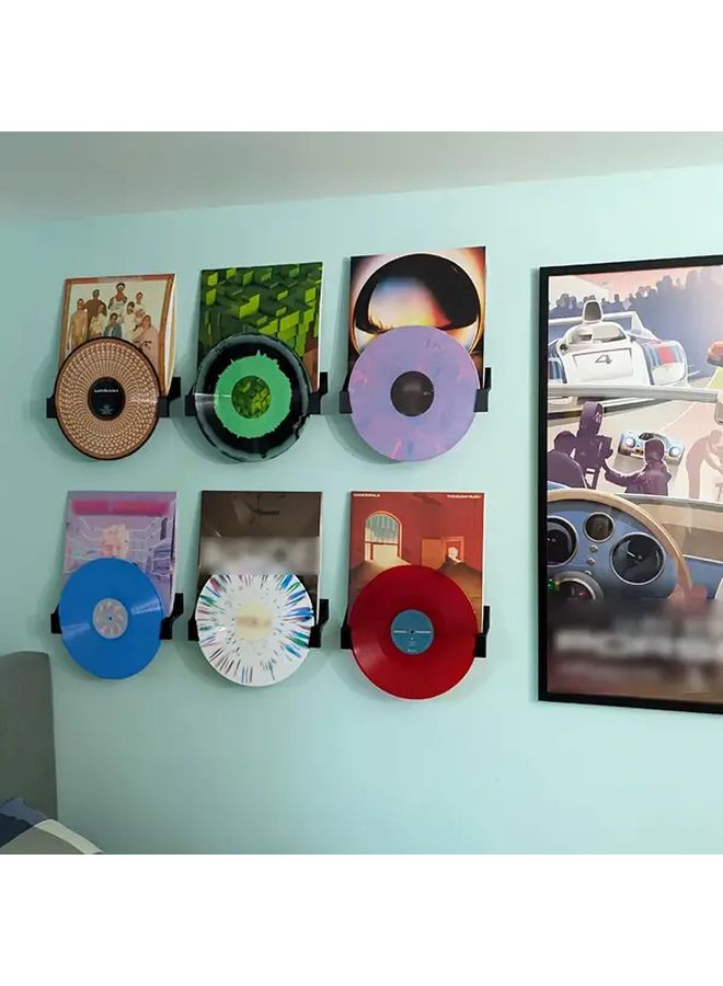 White Vinyl Record Wall Mount Holder Display Stand For Home Decor - Image 2