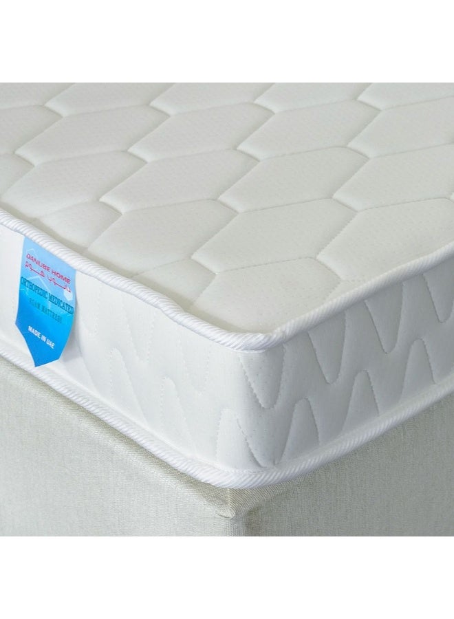 DANUBE HOME Orthopedic Medicated Firm Foam Mattress | Extra Firm Feel | Single Bed Mattress | Spine Balance For Pressure Relief|W 90 x L 200 cm|Thickness 15 cm -White - Image 1
