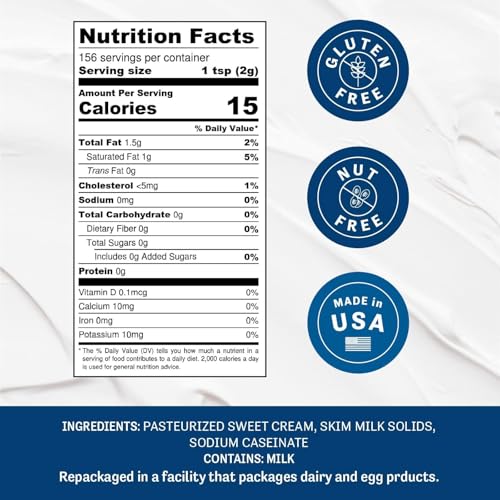 Judee's Gluten Free Heavy Cream Powder - Gluten Free Shelf-Stable Creamer Powder - Dehydrated Heavy Cream for Baking & Whipped Topping - 11 Oz - Image 2