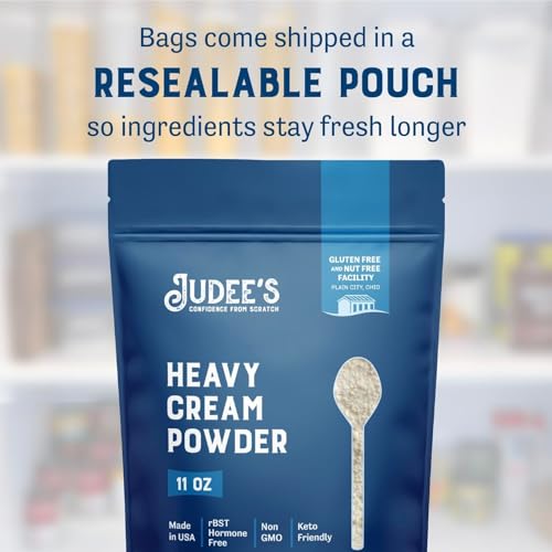 Judee's Gluten Free Heavy Cream Powder - Gluten Free Shelf-Stable Creamer Powder - Dehydrated Heavy Cream for Baking & Whipped Topping - 11 Oz - Image 3