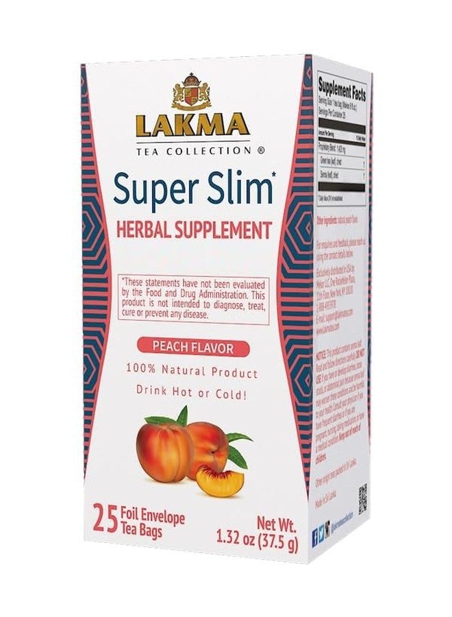 HYLEYS Lakma Super Slim Tea with Peach - 25 Tea Bags - Image 1