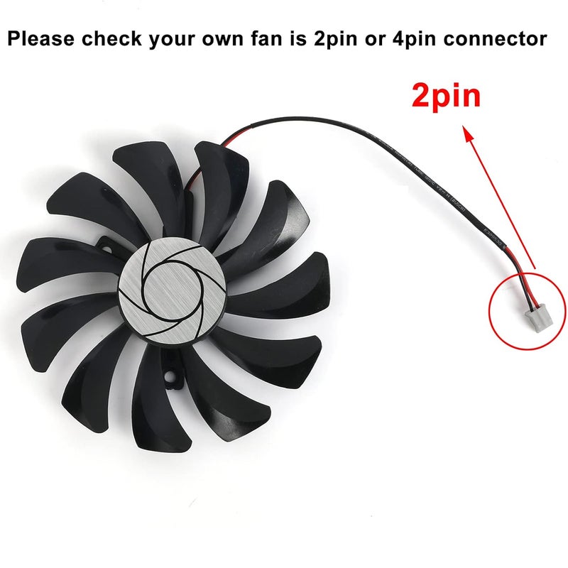inRobert 85mm HA9010H12F-Z 12V 0.57A 2Pin GPU Fan for MSI GTX 1050 Ti Aero ITX Graphics Card (2Pin Power Connector) - Image 3