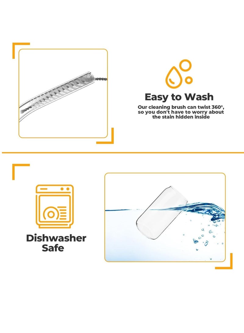 TYCOM Drinking Glasses with Bamboo Lids and Glass Straw, 500ml Beer Can Shaped Glass Cups, Tumbler Cup Ideal For Beer, Tea, Soda, Iced Coffee (6pc, 500ml) - Image 2