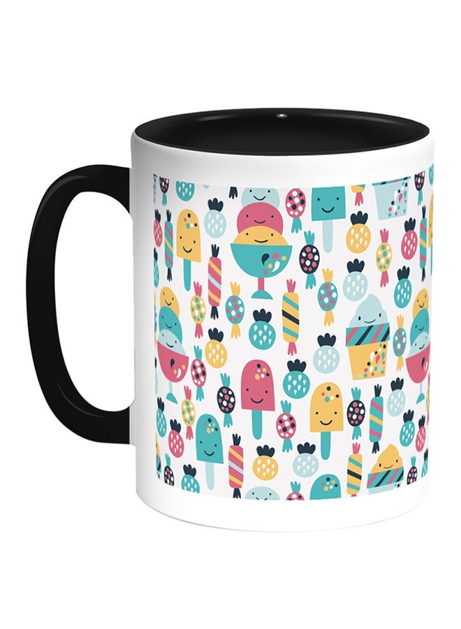 Desserts Fees Printed Coffee Mug White/Black 11ounce