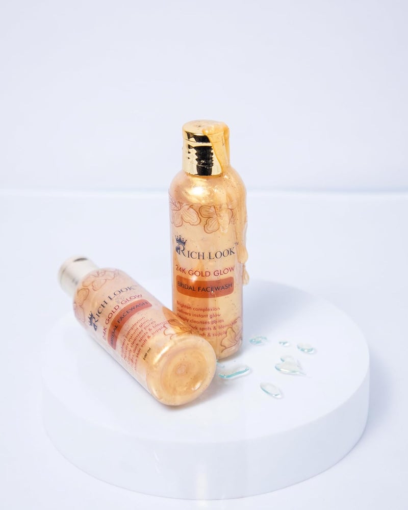 Richlook 24K Gold Glow Bridal Facewash Deep Cleansing Hydrating Brightening Face Wash for Radiant Bridal Glow Suitable for All Skin Types - Image 1