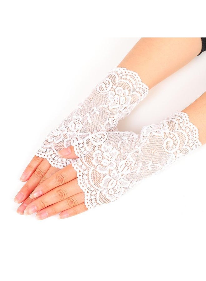 Charm Sexy Lady Women Lace Driving Sunscreen Glove Mittens 