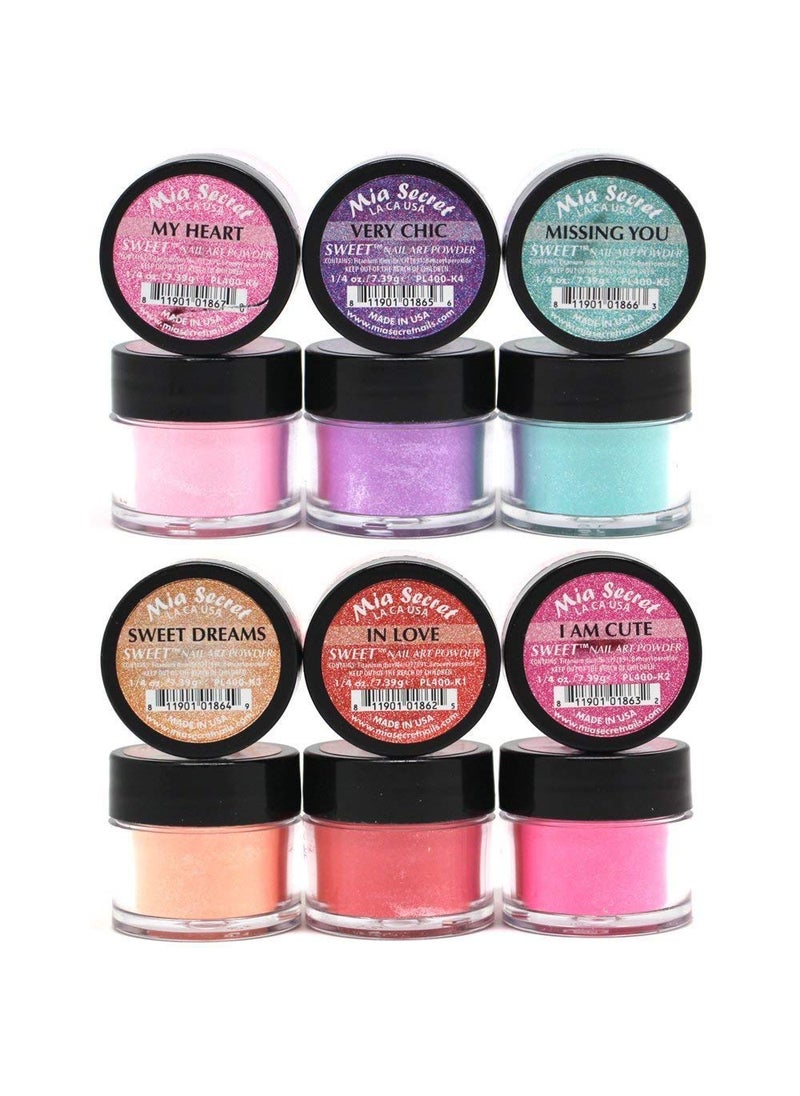 MIA SECRET Mia Secret -Sweet Nail Acrylic Powder collection set of 6 