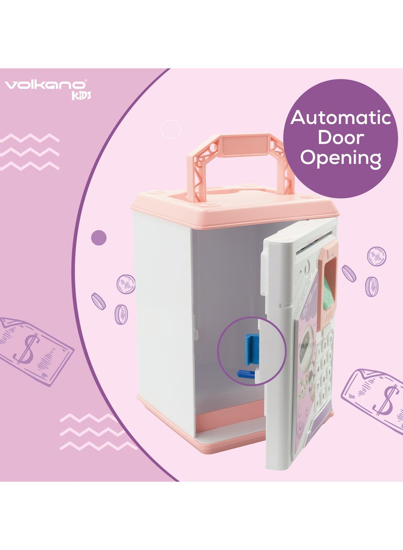 Volkano Robo Vault Series Money Saving Vault for Kids, Money Coin Savings Bank, Fingerprint Scanner Lock and Password, Great Gift for Children Kids, Pink - Image 3