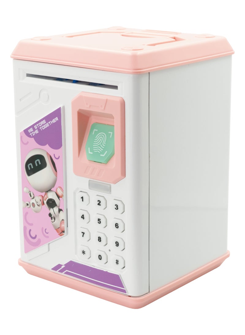 Volkano - Volkano Robo Vault Series Money Saving Vault for Kids, Money Coin Savings Bank, Fingerprint Scanner Lock and Password, Great Gift for Children Kids, Pink - Image 1
