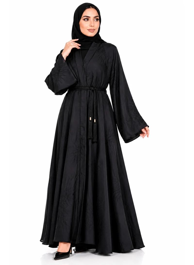 Reem Abayas Women's Abaya with Matching Sheila and Belt Detail
