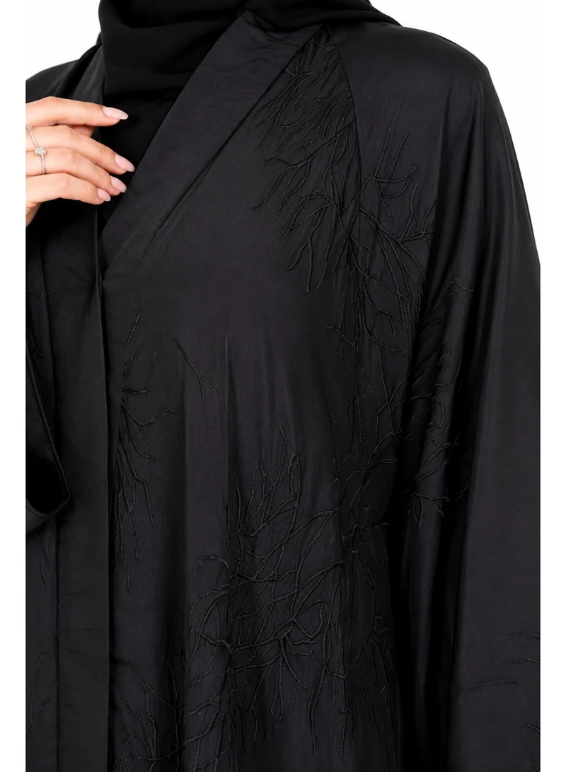 Reem Abayas Women's Abaya with Matching Sheila and Belt Detail