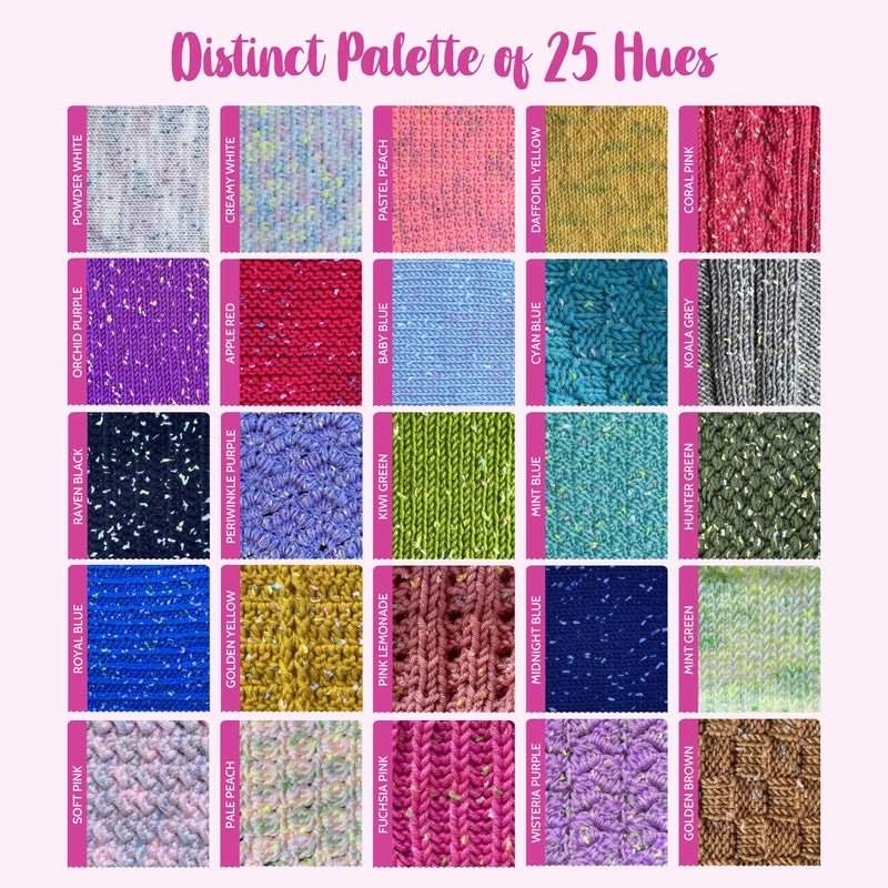 KnitPal Tweed Twinkles Soft Baby Yarn for Crocheting, 8-Pack (696Yds / 400G), Free Patterns - Acrylic Baby Blanket Knitting Yarn with Flecks - Size 3 DK Light Worsted Weight - Pink Lemonade - Image 5