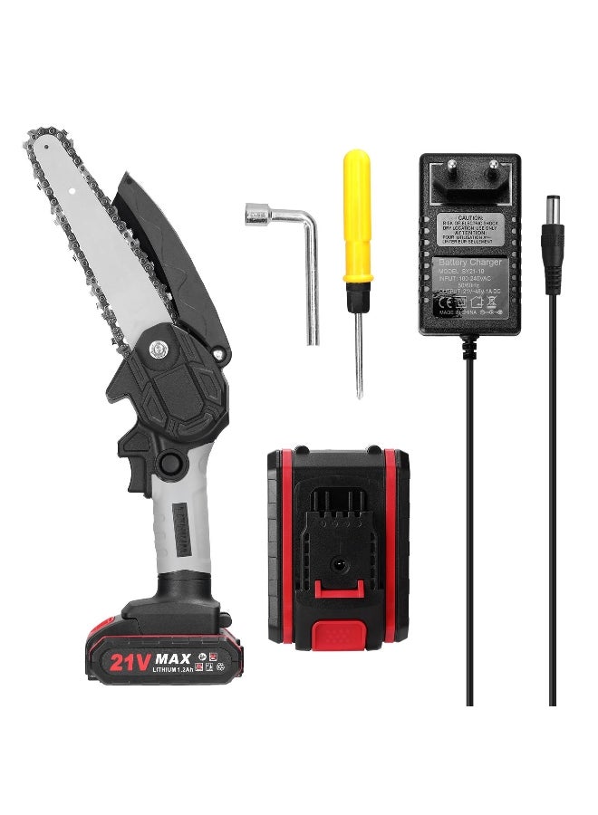 21V 6inch Portable Electric Pruning Saws Small Wood Splitting Chainsaw Brush Motor One-handed 