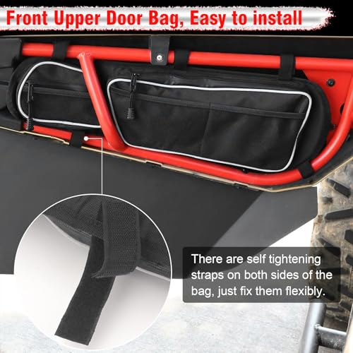 ZAMLIE X3 Door Bags, Front Door Storage Bag With Removable Knee Pads Wear Resistant Zippers For Can Am Maverick X3 MAX Turbo R X DS RS RR XMR XRC for 2017-2025 Storage Side Door Tool Bags, Pack of 2 - Image 4