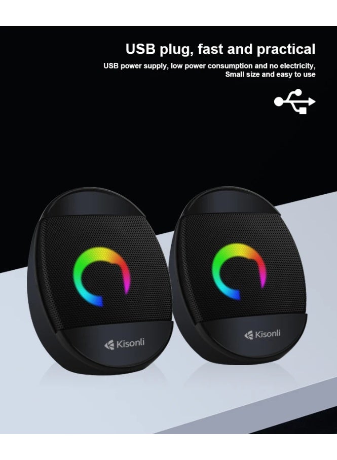 Kisonli L-7070 Wired USB Speaker – Powerful Stereo Sound with Elegant Design for PC and Laptop - Image 4