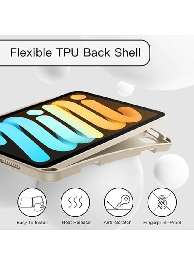 جي تيك حافظة لجهاز ايباد ميني A17 برو 2024 موديل الجيل السابع ميني 6 2021 غطاء رفيع لجهاز تابلت الجيل السادس مع ظهر ناعم من مادة TPU مع خاصية الاستيقاظ التلقائي والنوم وضوء النجوم - Image 3