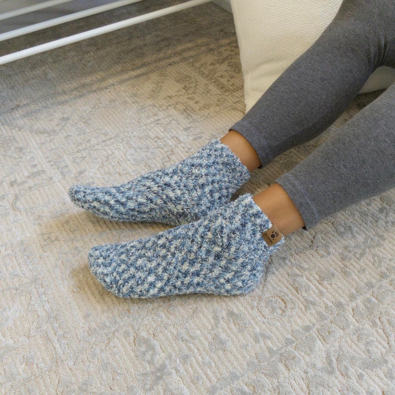 BEARPAW Ladies 6 Pair Pack Cozy Super Soft Warm Lounge Socks Multi Color Patterned Ankle and Low Cut Packs, Faded Denim - Image 3
