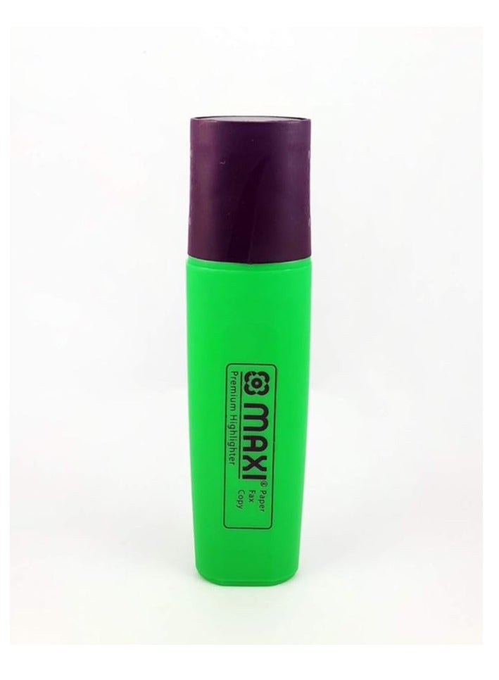 Maxi Maxi Super-Fluorescent Premium Highlighter Box Of 10Pc Green, Ultra Smooth For Paper Copy & Fax  - Image 2