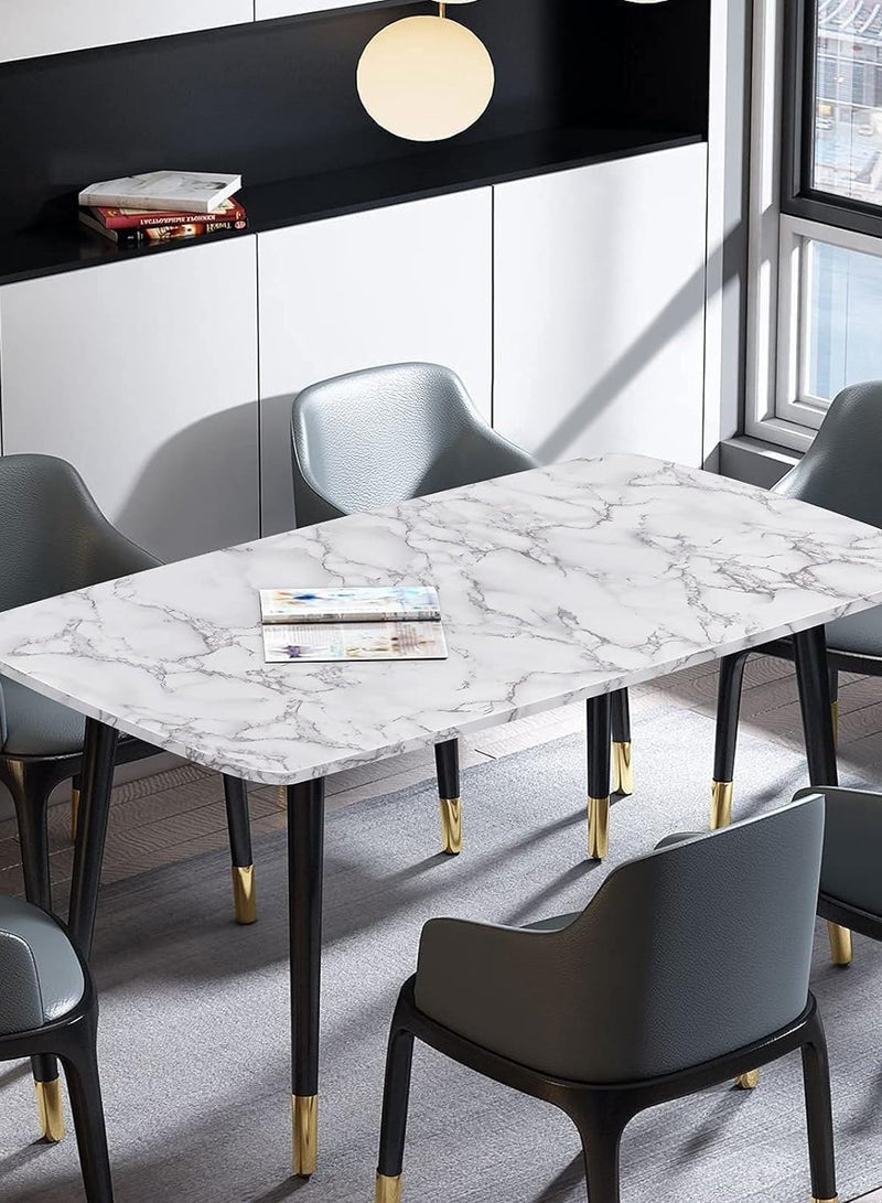 ورق حائط ذاتي اللصق ضد الماء للاستخدام على أسطح طاولات المطبخ أبيض/رمادي 30x200سم - Image 4