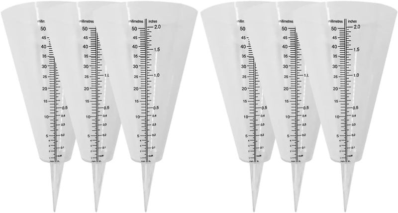 woobles 6pcs Water Conical Farm Color Gauges Meter Meter: Device Transparent for Tools Cups Measuring Tube Useful Shaped Lawn Rainfall Garden Stake Scale Cup Clear Cones Outdoor 20X10cmx2pcs As Shownx2pcs - Image 1