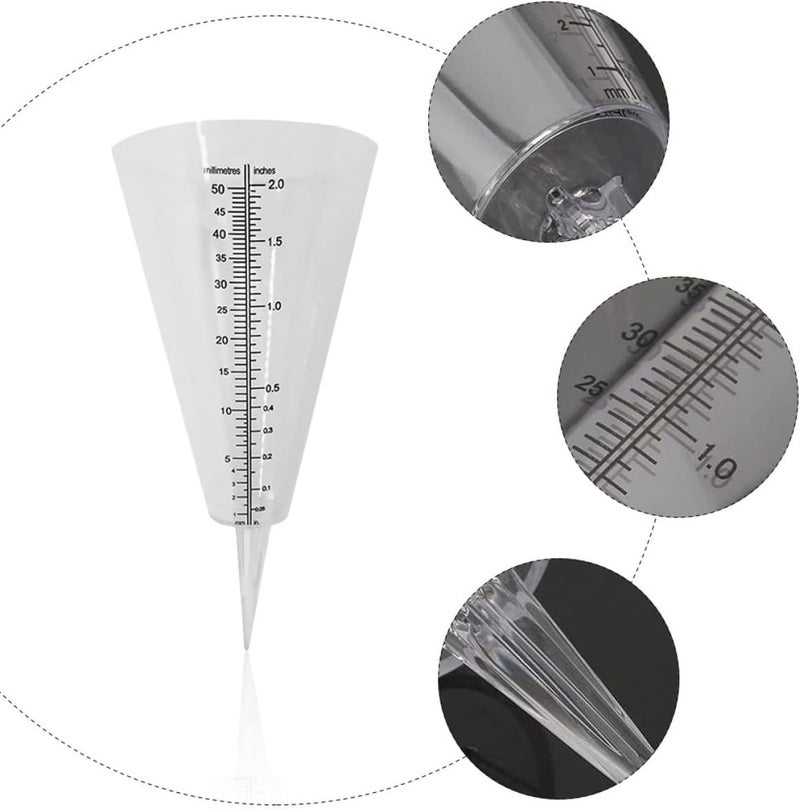 woobles 6pcs Water Conical Farm Color Gauges Meter Meter: Device Transparent for Tools Cups Measuring Tube Useful Shaped Lawn Rainfall Garden Stake Scale Cup Clear Cones Outdoor 20X10cmx2pcs As Shownx2pcs - Image 2
