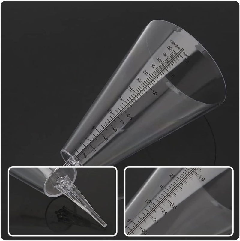 woobles 6pcs Water Conical Farm Color Gauges Meter Meter: Device Transparent for Tools Cups Measuring Tube Useful Shaped Lawn Rainfall Garden Stake Scale Cup Clear Cones Outdoor 20X10cmx2pcs As Shownx2pcs - Image 4