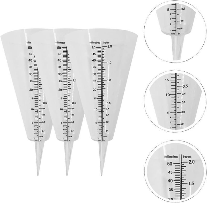 woobles 6pcs Water Conical Farm Color Gauges Meter Meter: Device Transparent for Tools Cups Measuring Tube Useful Shaped Lawn Rainfall Garden Stake Scale Cup Clear Cones Outdoor 20X10cmx2pcs As Shownx2pcs - Image 5