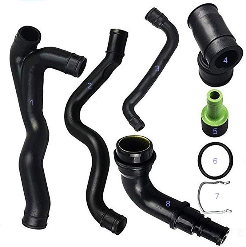 MOCW 06A103213F Engine Crankcase Breather Hose Fit for Jetta for Audi VW 1.8T MK4 (8Pieces) - Image 1
