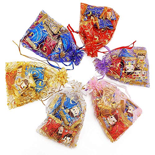 Stratalife Organza Bags 4x6 Mesh Bags with Drawstring Small Size Sheer Jewelry Pouches Wedding Return Sachet Gift Bulk 100PCS (Mixed Eyelash 4x6) - Image 2