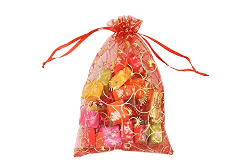 Stratalife Organza Bags 4x6 Mesh Bags with Drawstring Small Size Sheer Jewelry Pouches Wedding Return Sachet Gift Bulk 100PCS (Mixed Eyelash 4x6) - Image 3