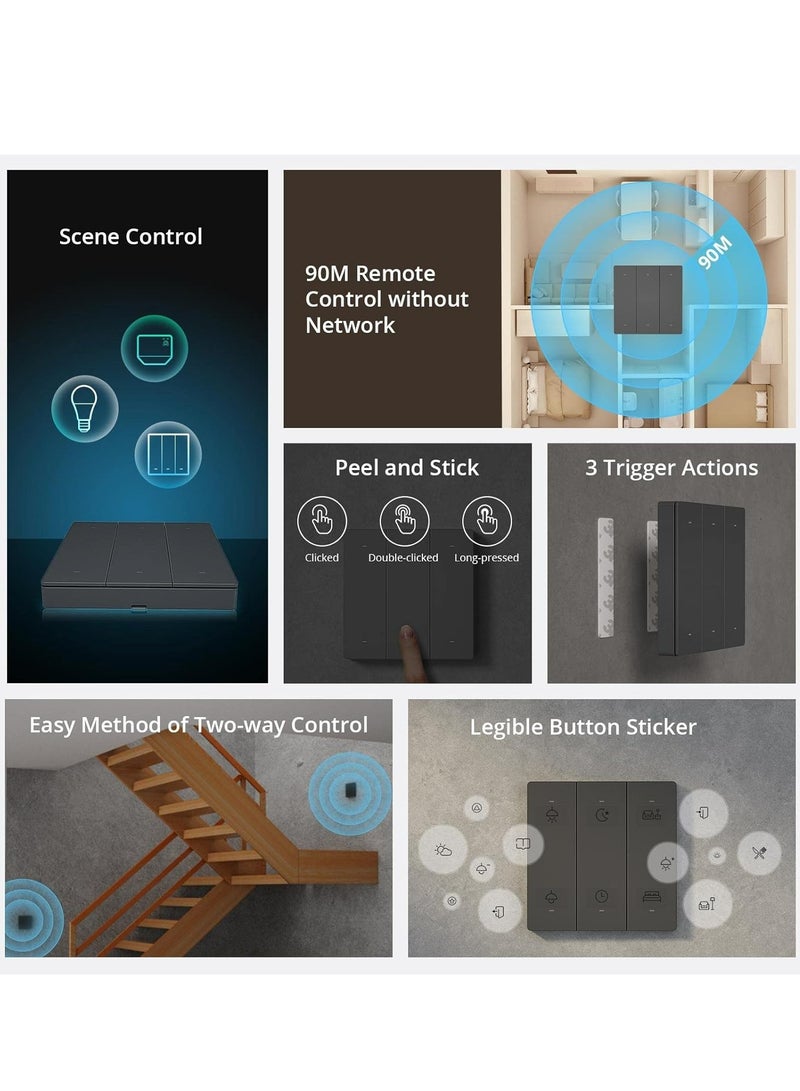 SONOFF SONOFF R5 WiFi Smart Light Switch, 6 Keys Scene Remote Controller,Magnetic Panel No Wiring Required, Multi Trigger Ways, Multi-Way Control, Works with Alexa & Google Home - Image 3