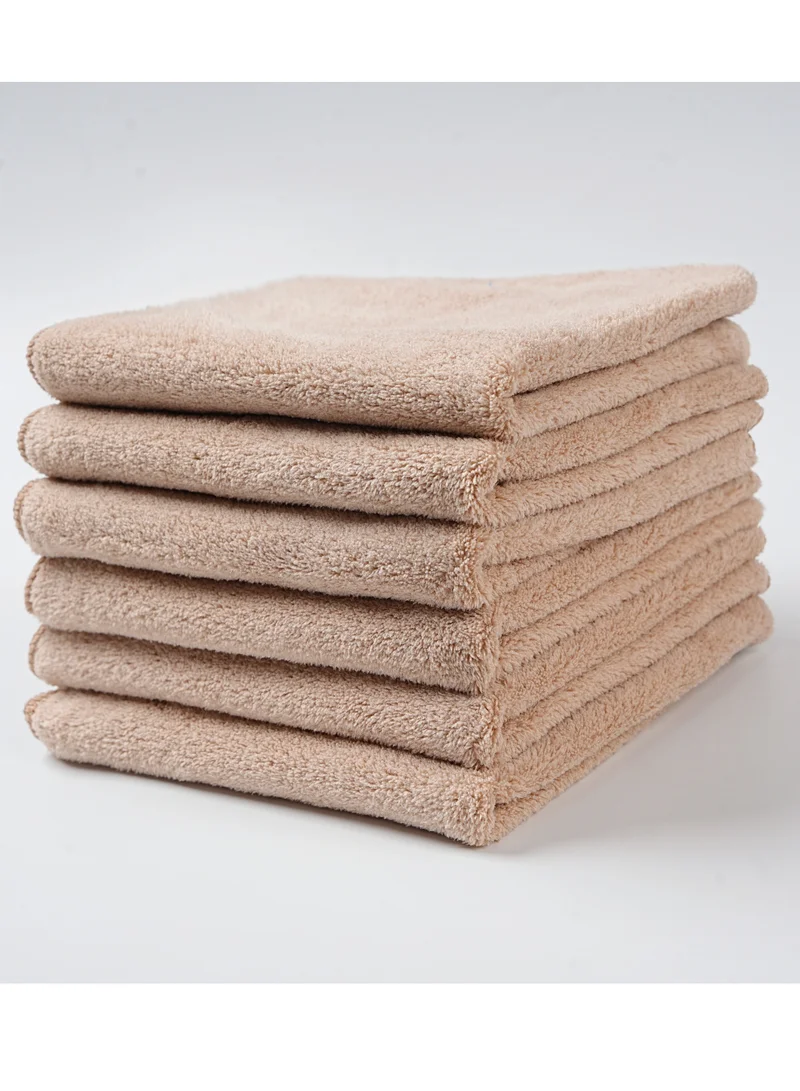 دوناتيلا طقم 6 قطع من مناشف المطبخ من المايكروفايبر مقاس 35×35 سم – 330 GSM، عالي الامتصاص، سريع الجفاف، خالٍ من الوبر، خالٍ من الخطوط | لتنظيف الأطباق والأسطح
