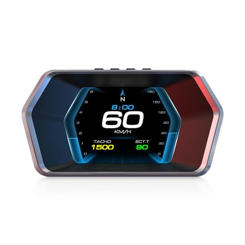 YAOUZICN P17 HUD Head-Up Display - Dual Mode OBD2 GPS Car Speedometer with Auto-Dimming, Real-Time MPH RPM Fuel Voltage Temperature - Universal obd2 Gauge for All Vehicles 2009+ - Image 1