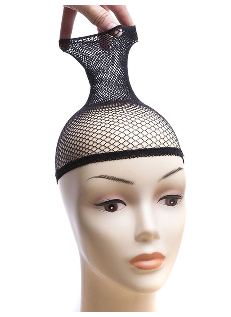 Happyupcity 3 PCS Black Wig Net Caps Durable Elastic Mesh Head Cover Mesh Net Fishnet Wig Hat Close End Hair Styling Accessories Unisex for Men and Women 