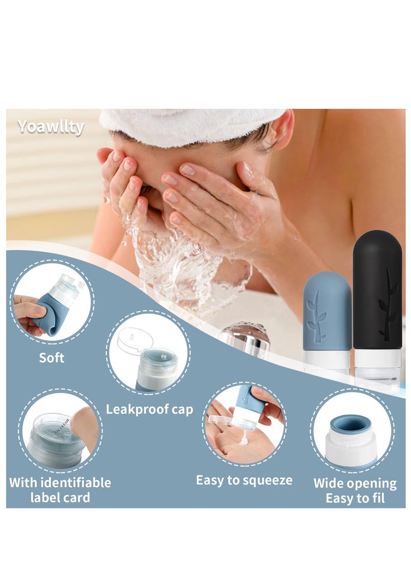 Yoawllty - Travel Bottles 16 Packs for Toiletries, Tsa Approved Silicone Travel Containers for Toiletries, Leak Proof Refillable Liquid 3oz 2oz Travel essentials (Dark) - Image 1