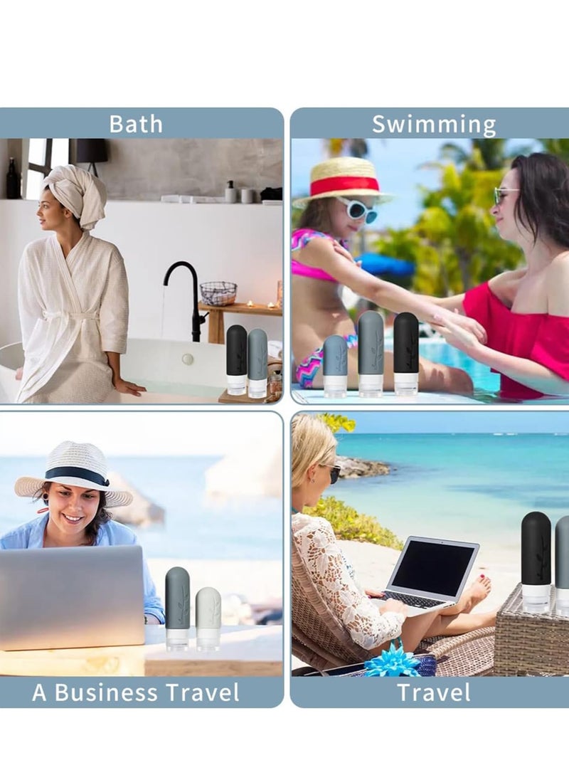Yoawllty - Travel Bottles 16 Packs for Toiletries, Tsa Approved Silicone Travel Containers for Toiletries, Leak Proof Refillable Liquid 3oz 2oz Travel essentials (Dark) - Image 1