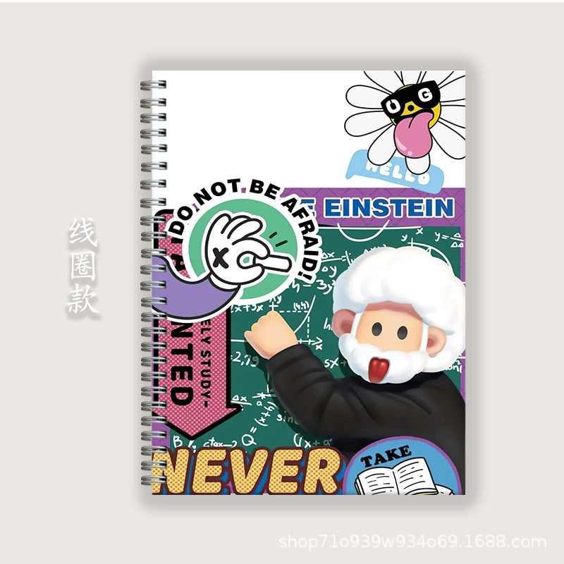Cartoon Funny 2A5B5A4 Notepad Hard Shell Coil Notebook Homework Book Horizontal Line English Book Two-Dimensional Learning - Image 4