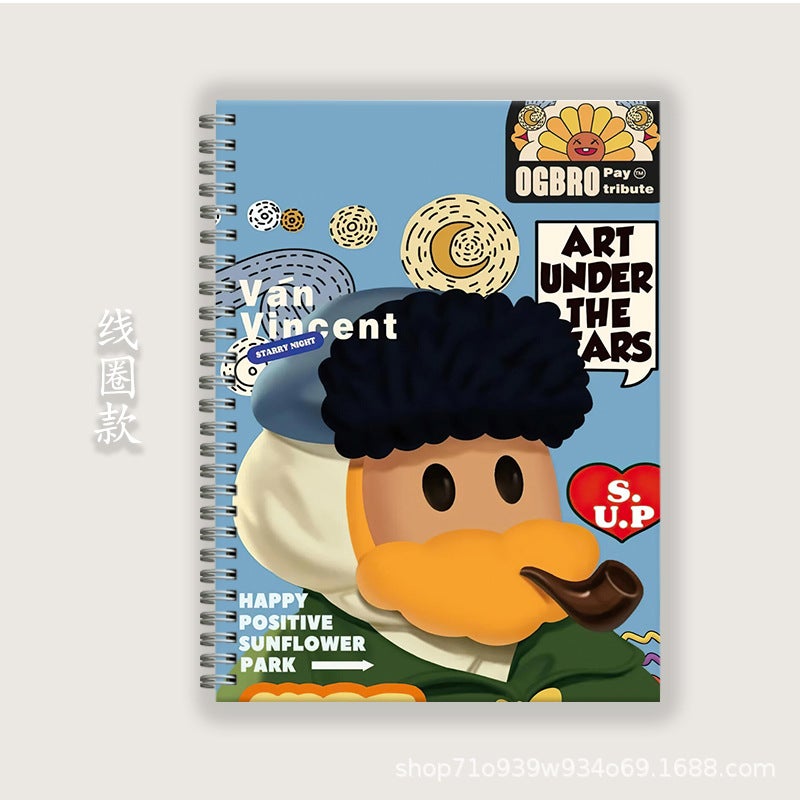 Cartoon Funny 2A5B5A4 Notepad Hard Shell Coil Notebook Homework Book Horizontal Line English Book Two-Dimensional Learning - Image 2