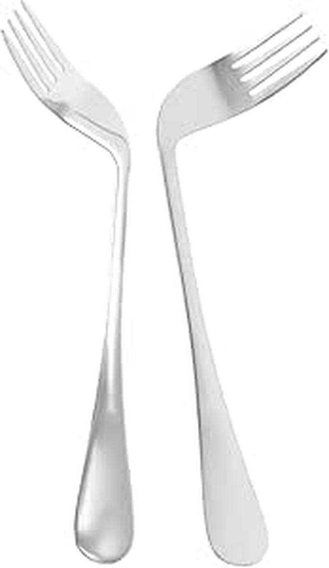 Stainless Steel Angled Feeding Forks 2pcs Self-Feeding Utensils for Elderly Adaptive Assist - Image 1