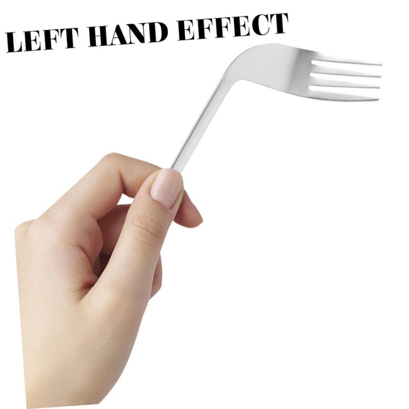Stainless Steel Angled Feeding Forks 2pcs Self-Feeding Utensils for Elderly Adaptive Assist - Image 5