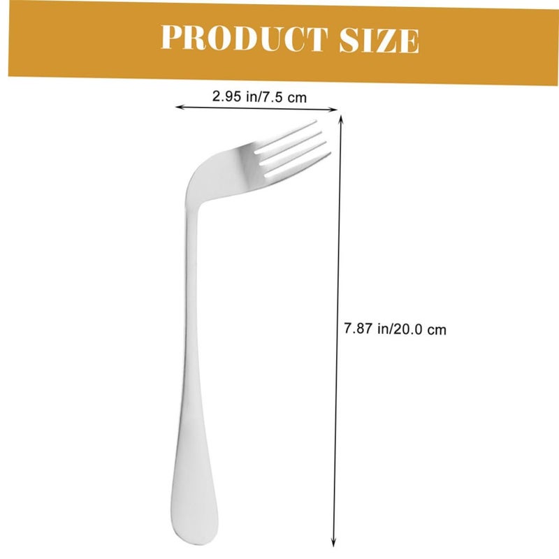 Stainless Steel Angled Feeding Forks 2pcs Self-Feeding Utensils for Elderly Adaptive Assist - Image 3