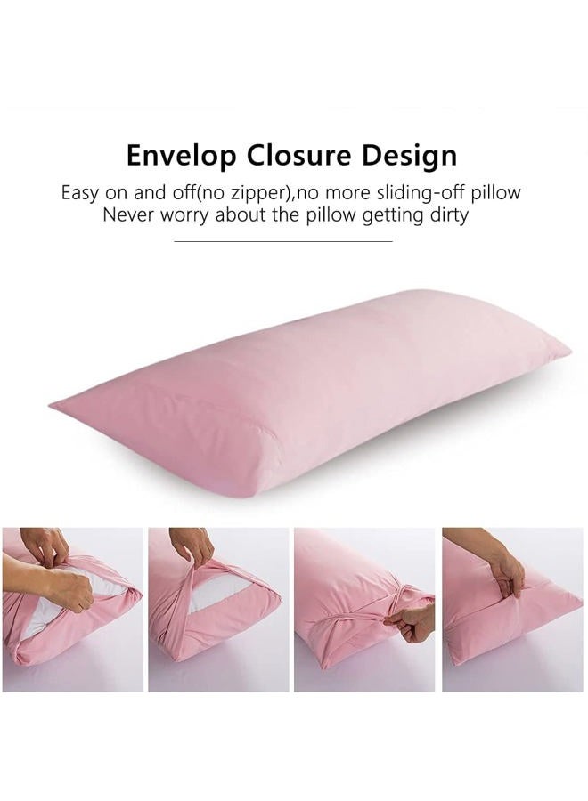 ELNIDO QUEEN Body Pillow with Pillowcase-Soft Long Bed Pillow for Adults-Breathable Full Body Pillow Insert for Sleeping,20x54inches-Pink - Image 4