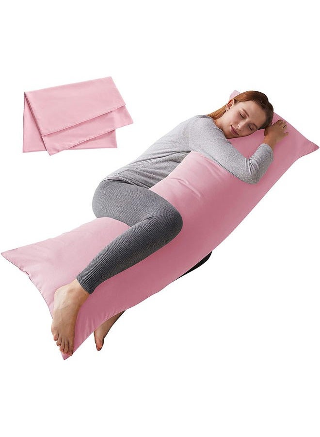 ELNIDO QUEEN Body Pillow with Pillowcase-Soft Long Bed Pillow for Adults-Breathable Full Body Pillow Insert for Sleeping,20x54inches-Pink - Image 1