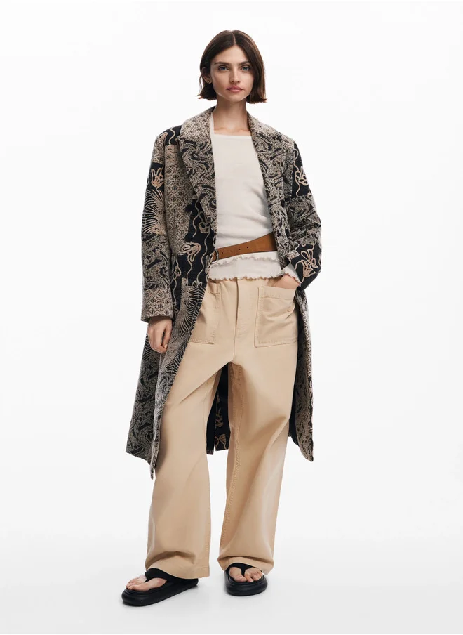 DESIGUAL Long Patch Coat
