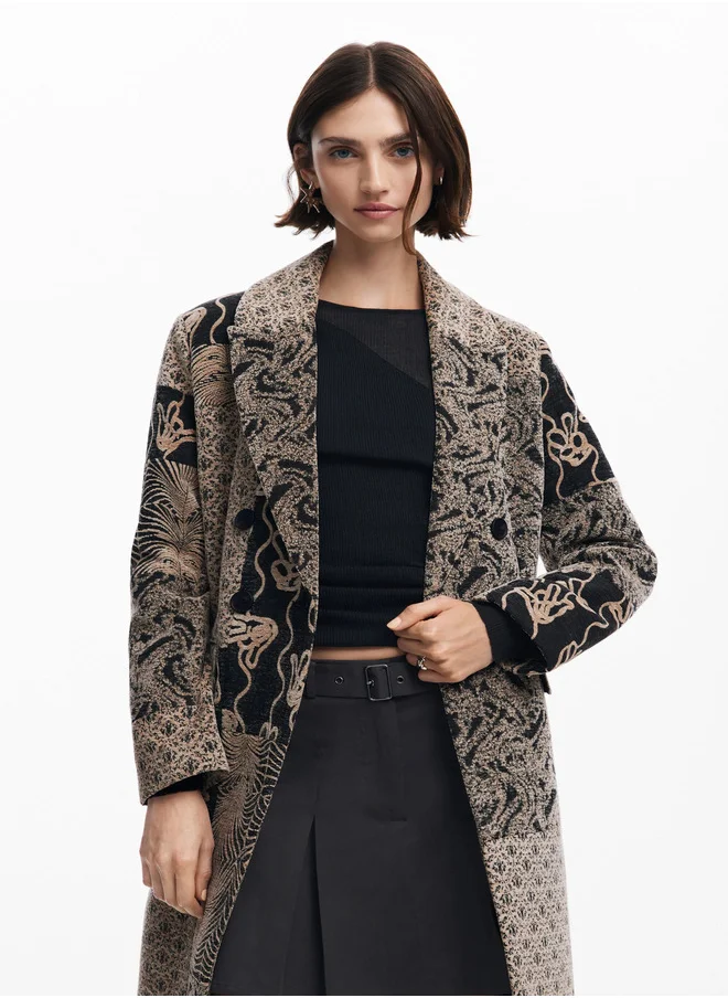 DESIGUAL Long Patch Coat