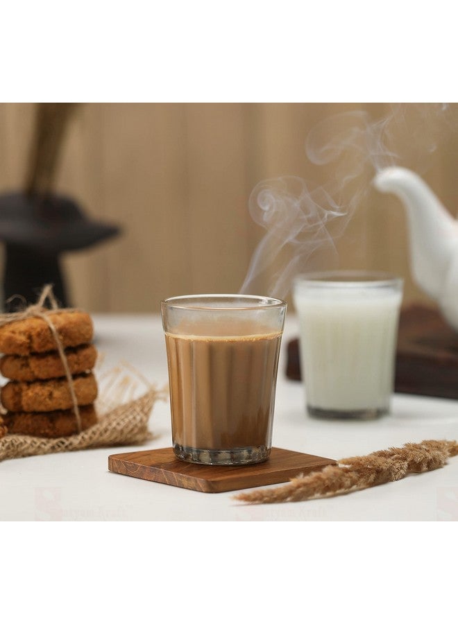 Satyam Kraft SATYAM KRAFT 6 Pcs Tea Chai Milk Coffee Small Glass Cups Mug Best Items Home Crockery Cutting Chai Glass for Tea, Coffee Women, Men, Girls Gifting (Transparent, Pack of 6) (100 ml) - Image 3