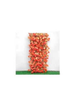 Generic FFD Expandable Bamboo Orange Garden Fence with Artificial Green Ivy Leaves Decorative Privacy Fence for Indoor & Outdoor Use  - Image 1