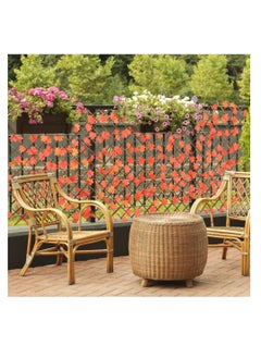 Generic FFD Expandable Bamboo Orange Garden Fence with Artificial Green Ivy Leaves Decorative Privacy Fence for Indoor & Outdoor Use  - Image 3