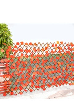 Generic FFD Expandable Bamboo Orange Garden Fence with Artificial Green Ivy Leaves Decorative Privacy Fence for Indoor & Outdoor Use  - Image 4